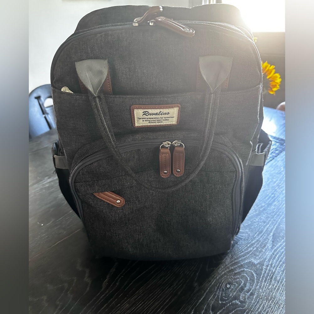 Ruvalino Diaper Bag Backpack Dark Gray